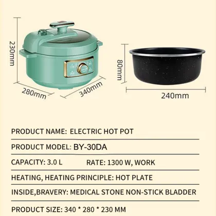3L Electrical Multi Cooker: Multifunctional Soup Cooker & Electric Pressure Cooker