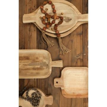 Regular Decorative Plate Solid Wood Serving Tray for Living Room/Kitchen Manufactory