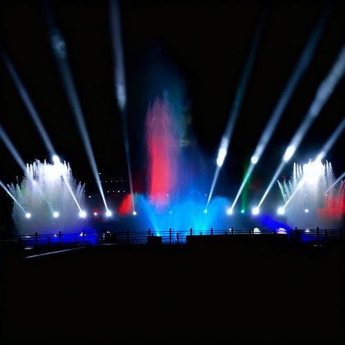 Show de luzes de fonte musical em grande escala