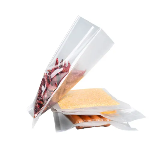 Transparent embossed vacuum bags for frozen food packing