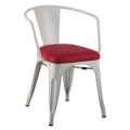 Fauteuil de restaurant en métal Tolix avec coussin souple