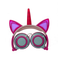 Warna kustom menyala headphone unicorn untuk anak-anak