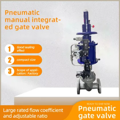 Pneumatic manual integrated gate valve