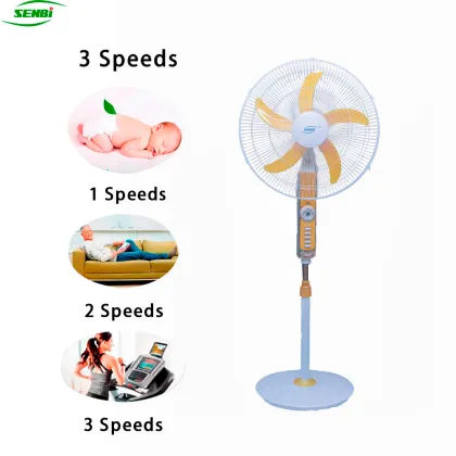 16'' USB Fan 18'' Solar AC DC Stand Fan with Light - Home Appliances