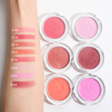 Make Your Own Makeup Pink Rose Blush Powder Cream Makeup Foundation Custom Blush Palette Waterproof Blush Private label