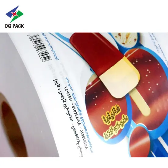 Custom design plastic film guaranteed quality ice cream packaging printed pearlized bopp film 35 microns
