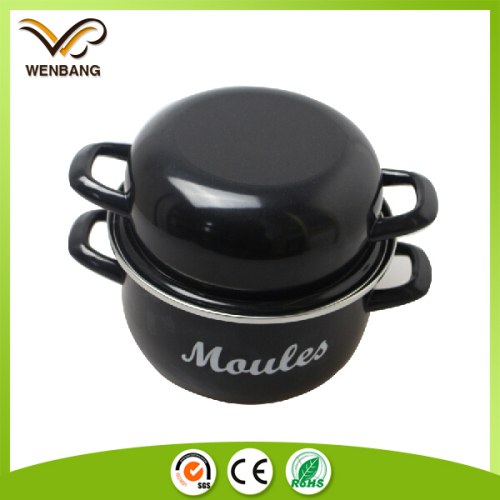 popular seafood cooking pot, high quality black mussel pot