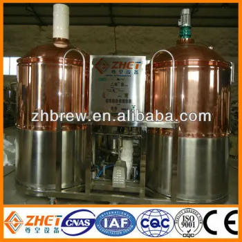 red copper brewed beer equipment for pub bar