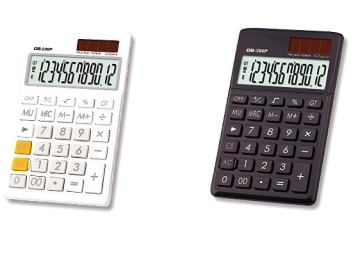 12-digit handheld electronic calculator with cover
