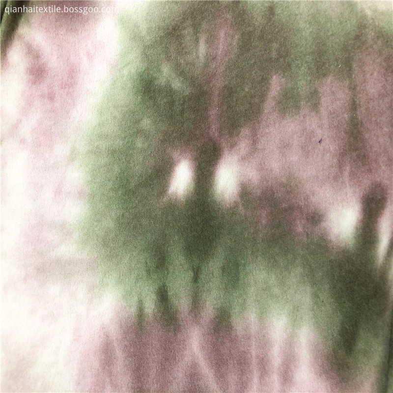 Tie dyed brushed hacci fabric
