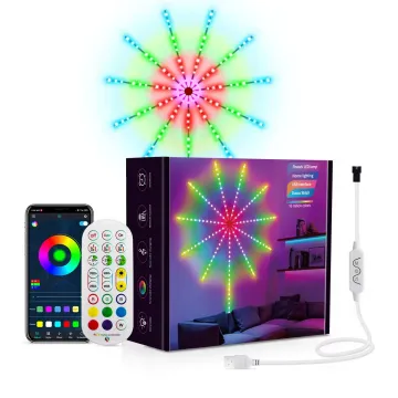 RGB Firework LED Lights - Sync Music and Meteor Effects for Holidays and Events