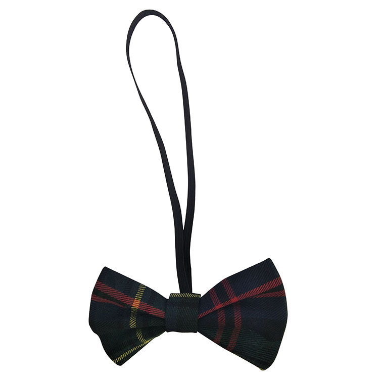 Christmas festival bow tie plaid blue