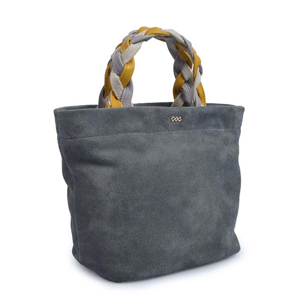 fashion women suede joint tote bag leather handbag