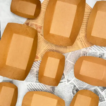 6#Coated Paperboard Plaid Cherkerd Paper Food Tray