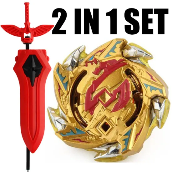 GOLD Hell Salamander Burst Spinning Top STARTER w/ Launcher B-113 With Sword Launcher