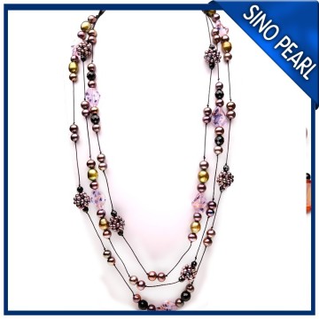 AA 3-4MM/9-10MM 2015 hot design Freshwater Traditional Pearl Necklace PN122