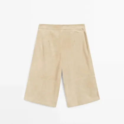 Women's long suede shorts