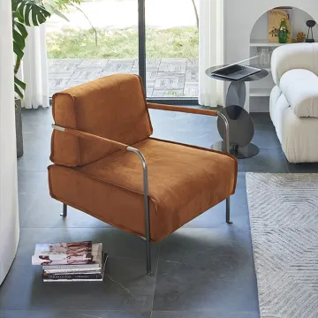 Light luxury leisure chair stainless steel leg chair