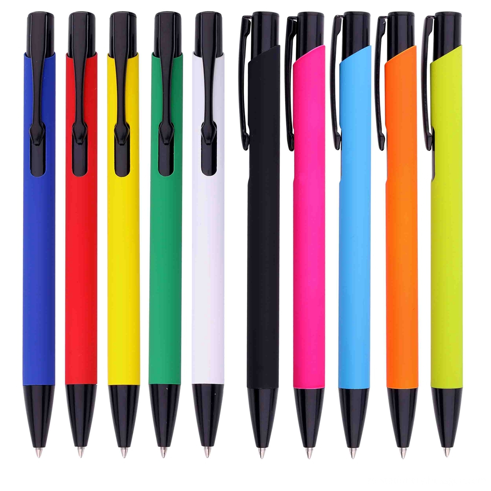 Advertising Promotional Metal Pen with Rubberized Barrel