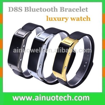 2015 new fashion bracelet D8S bluetooth bracelet MTK6260 smart leather strap charm bracelet For Android for Samsung for iPhone
