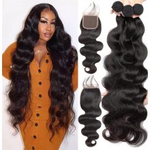 Body Wave 28 30 40 Inch Indian Remy Raw Virgin Raw Bang 100% 100% Porê Mirovan Wave Extensions Bundles Wholesale