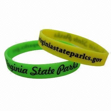 Silkscreen printed silicone wristband