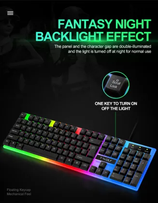 Waterproof Metal LED Keyboard and Mouse Set for Gaming