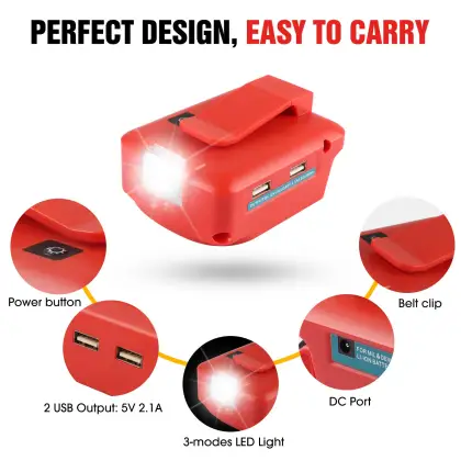 18V Battery Adapter for Dewalt USB and Type C Chargers - Fast Charging Solution