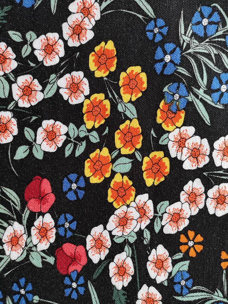 Flower Design Rayon Twill 3024S Printing Woven Fabric