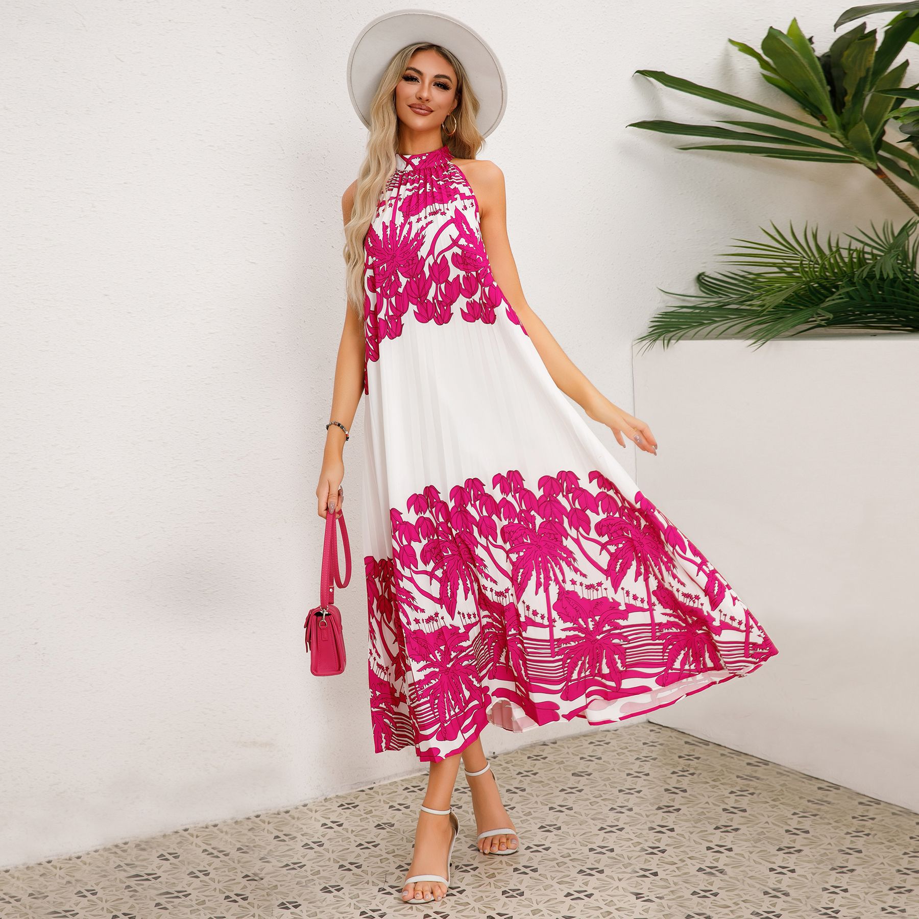 Custom Casual Midi Dress Sleeveless Puff Sleeve