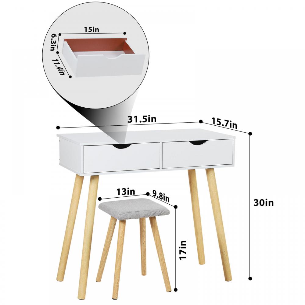 Computer Desk With 2 Storage Drawers