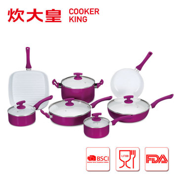2015 pink ceramic coating cookware set CKLC7-12