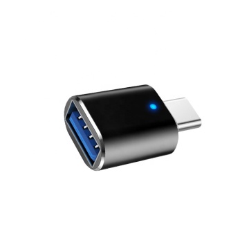 Blue Light Aluminum USB C to A Converter - Type-C to USB A OTG Adapter