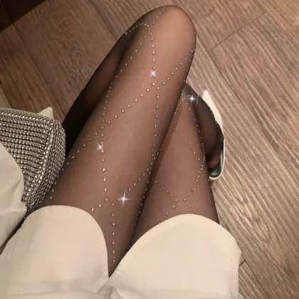 Trendy Diamond-Shaped Hot-Stamped Stockings: Slim Fit and Sexy Leg Wear