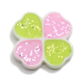 100Pcs 19MM Clover Flower Resin Cabochon For Hair Bow Center Glitter Flat Back Resin Cabochons DIY Jewelry Making Scrapbooking