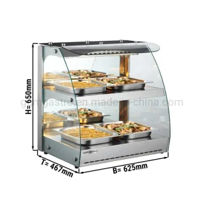 Glass Heated Display Case Food Warmer with 1 Shelf
