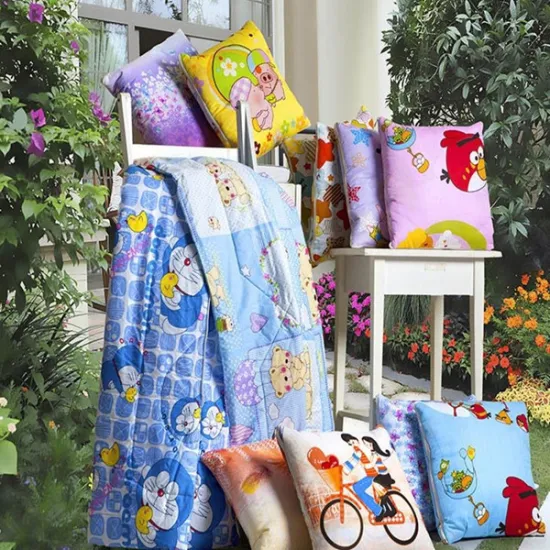 lovely cartoon printed polyester fabric for childen's bedsheets