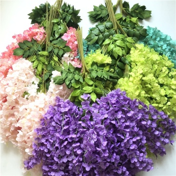 E-1020 110CM Dense Hanging Artificial White Wisteria Flower