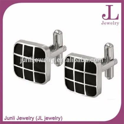 White Blue Stones Square Metal Cufflinks Stainless Steel Fashion Cufflinks
