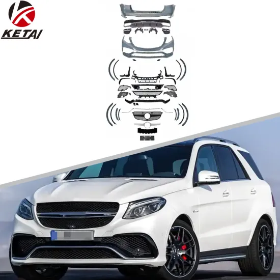 Car Body Kit for Mercedes-Benz W166: Upgrade to GLE63 AMG Model - Front Bumper, Grille, Hood, Rear Bumper for BENZ W166 (2015-2019)
