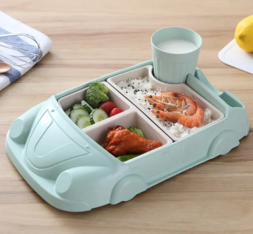 Eco-friendly bamboo fiber baby tableware