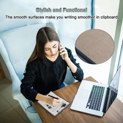 Officemate Recycled Wood Clipboard with Pen Clip, Low Profile Hardboard A4 File Folder for School