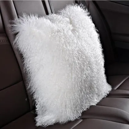 Plush Cushion Cover Sofa Fur Pillow Cover Home Decoration Mongolian Lamb Fur Cushion Case