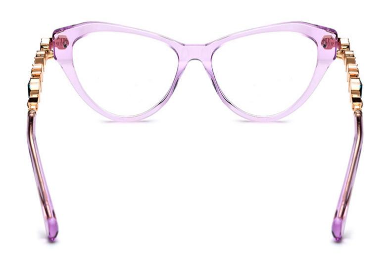 Mellume Crystal Cat Eye Acetate Optical Glasses-ME2061-details
