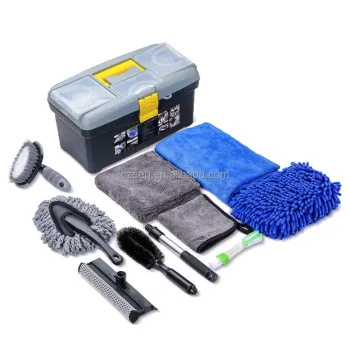 Portable Car Wash Kit with Foldable Bucket and Microfiber Towel