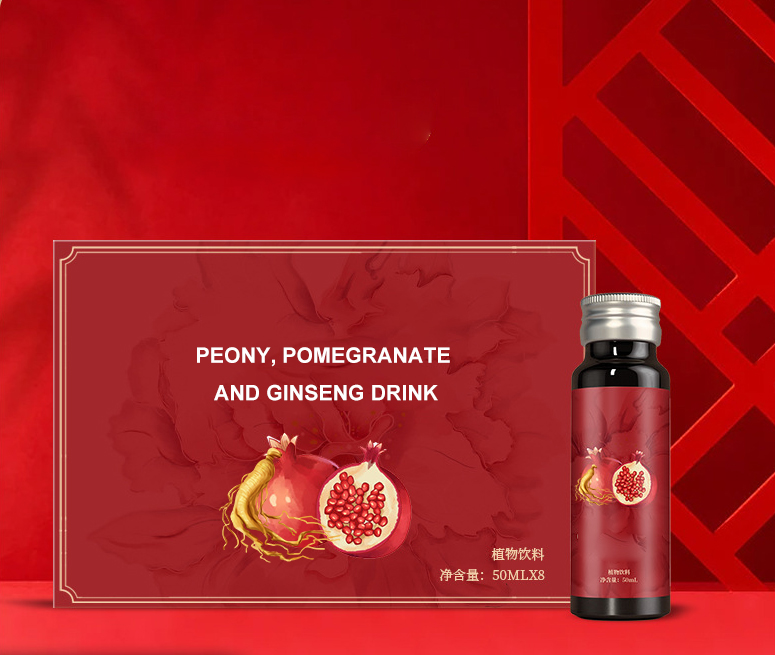 OEM/ODM Plant Extract Women Health Nourishing Immune Support Peony Extract Red Pomegranate Ginseng Women Iron Drink