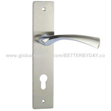 Zinc Alloy Door Lever Handle on Plate/Hardware for Mortise Lock/Entrance/Internal/Key/Cylinder Type