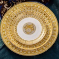 Gold Edge Dinnerware Home Gifts Set Bone Tableware Set Bowls and Dishes H Mosaic Supplier