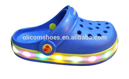 Kids LED Clog Sandals Colorful Light up Garden Clogs LED flashing Kids Clogs
