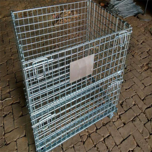 Warehouse Folding Rolling Metal Container Storage Cage